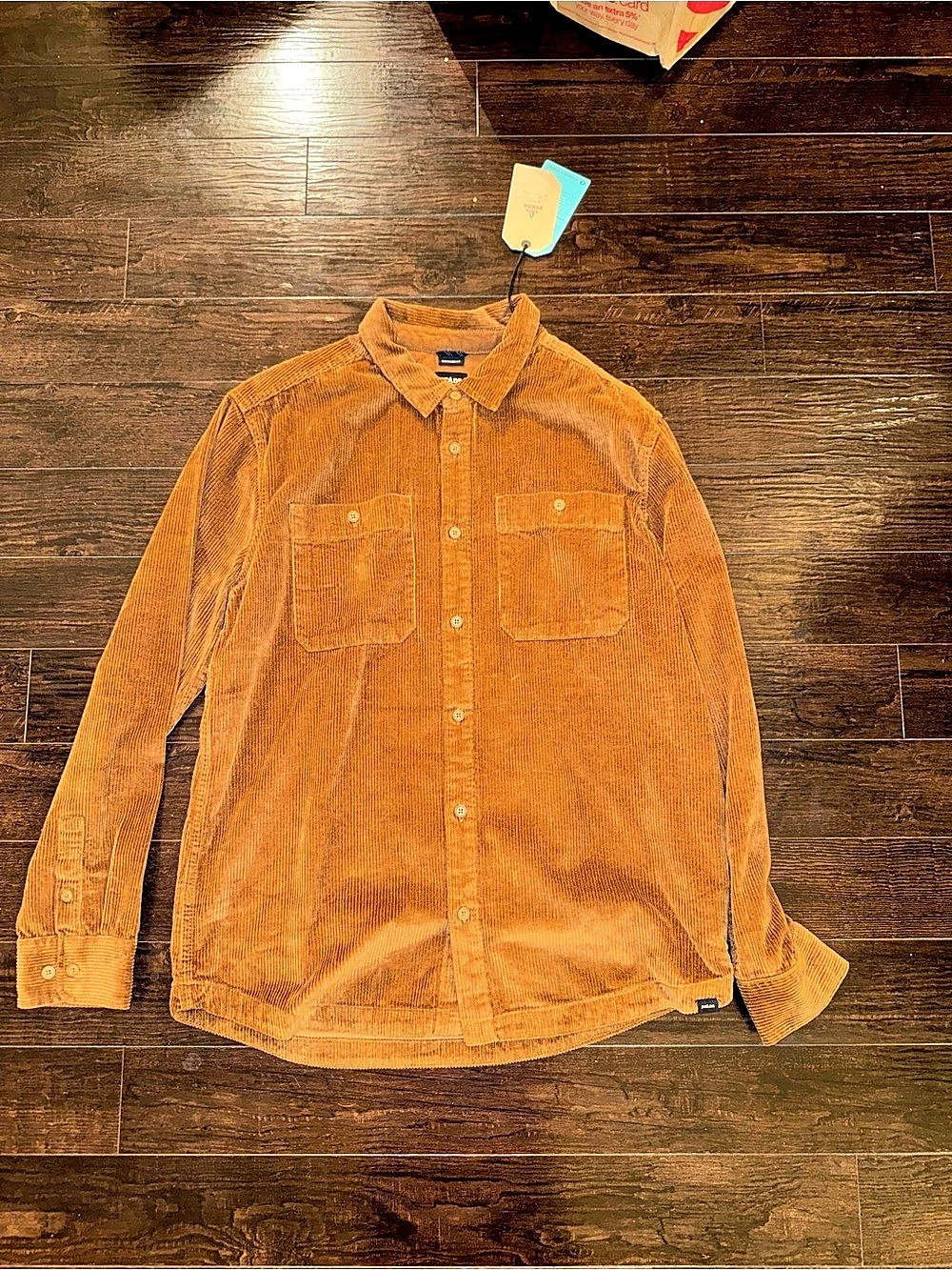 NWT prAna Ridgecrest Long Sleeve Corduroy Button-Up Brown Large NWT